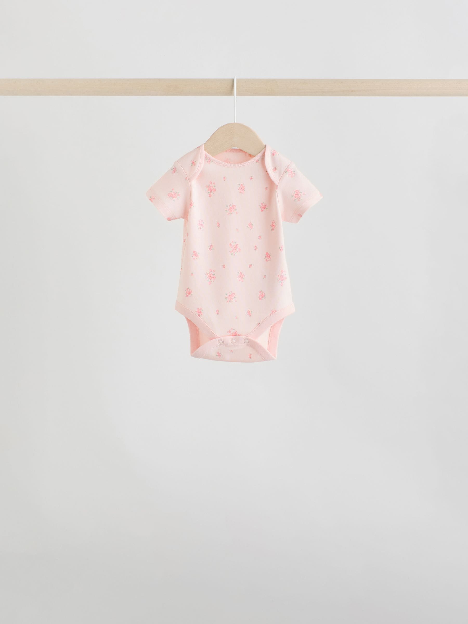 Pink 7 Pack Short Sleeve Baby Bodysuit image 5