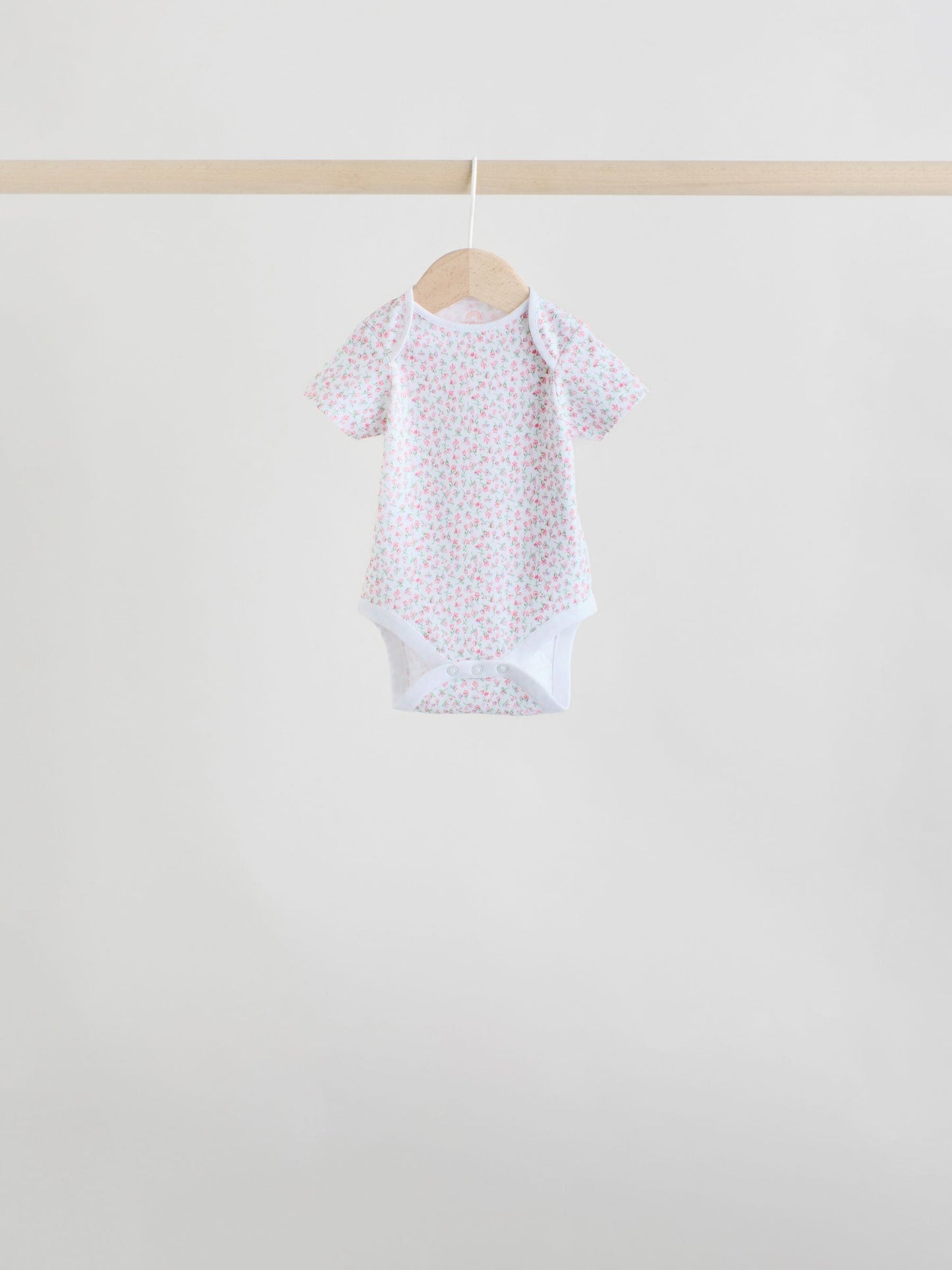 Pink 7 Pack Short Sleeve Baby Bodysuit image 6