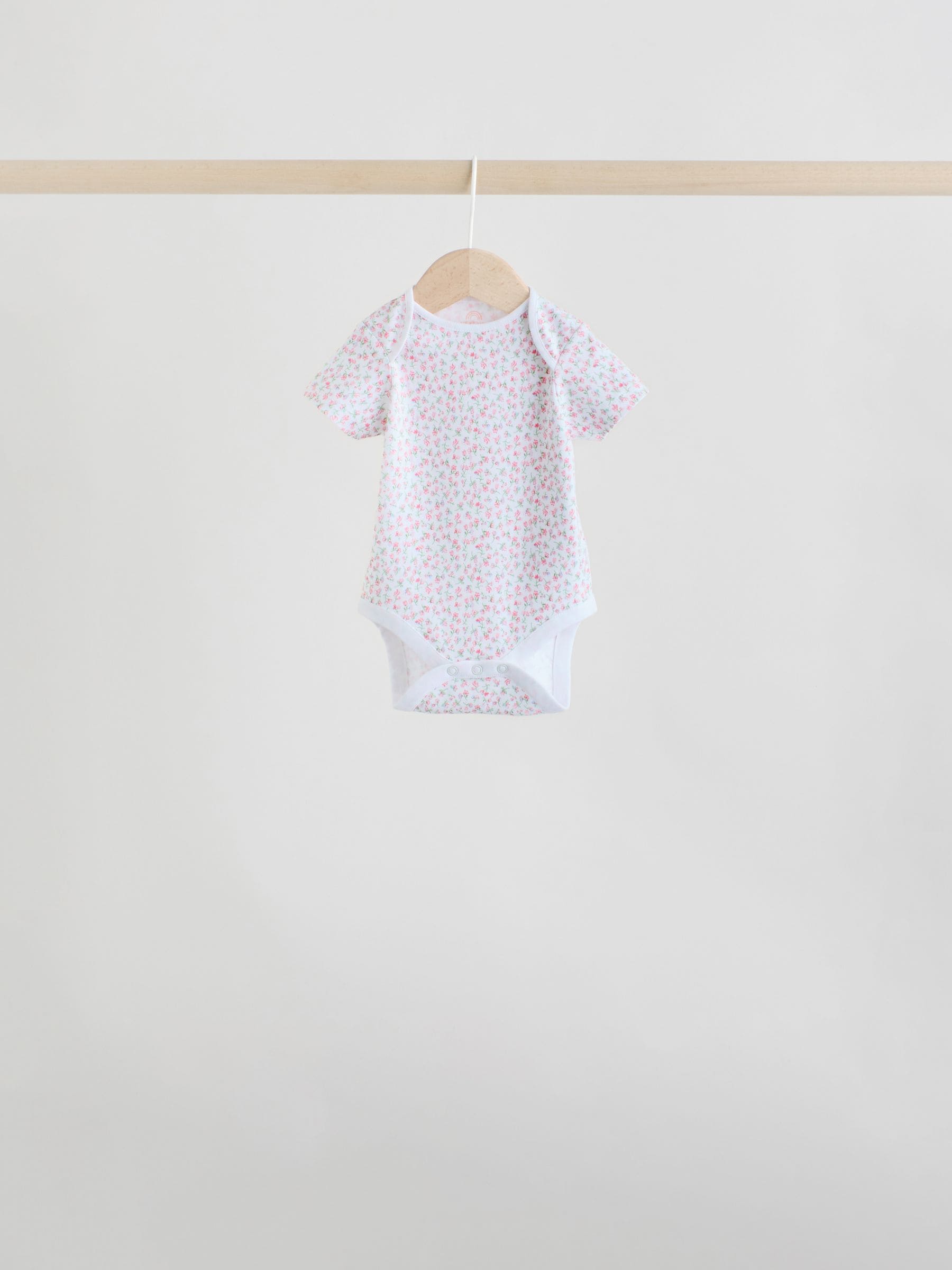 Pink 7 Pack Short Sleeve Baby Bodysuit image 6