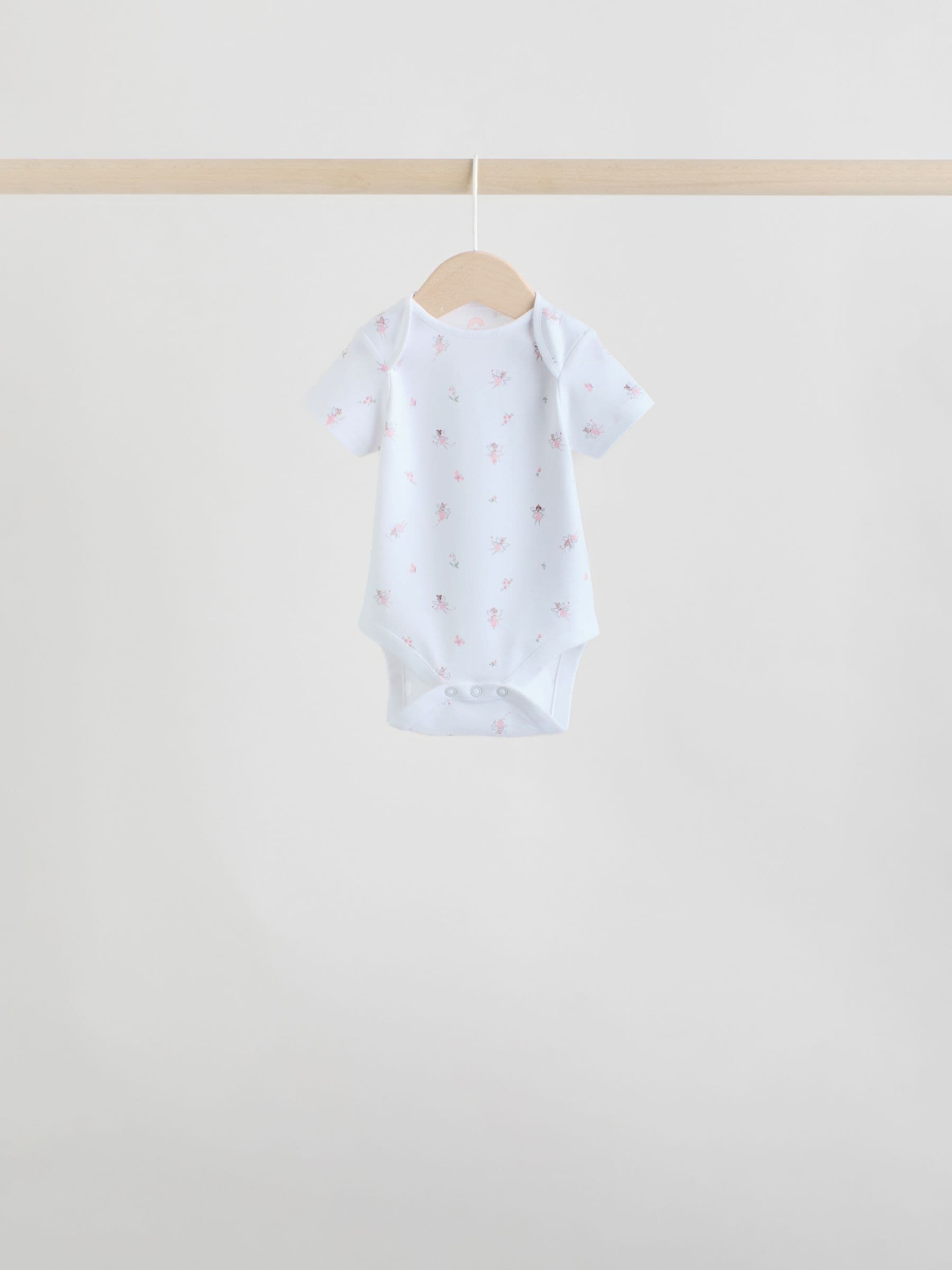 Pink 7 Pack Short Sleeve Baby Bodysuit image 8