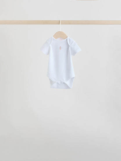 Pink 7 Pack Short Sleeve Baby Bodysuit image 9
