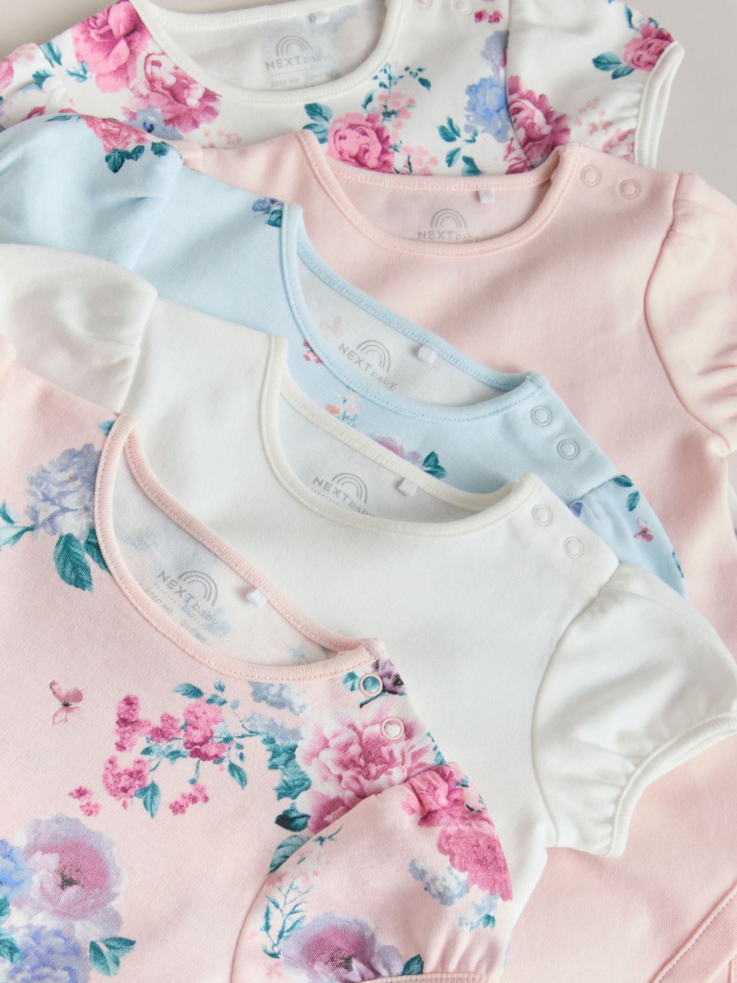 Multi Baby Short Sleeve Bodysuits 5 Pack image 9