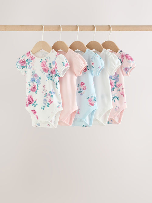 Multi Baby Short Sleeve Bodysuits 5 Pack image 1