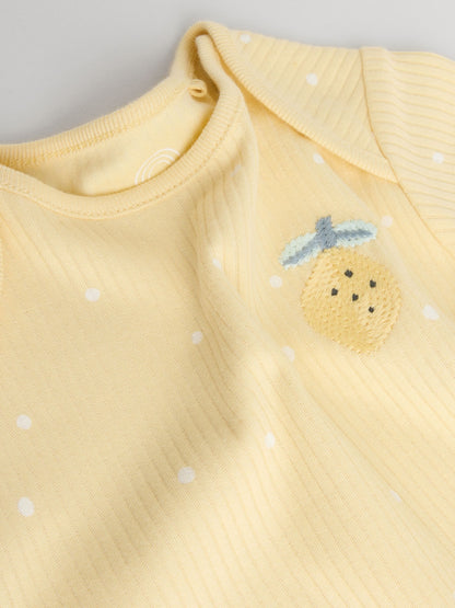 Yellow Lemons 5 Pack Short Sleeve Baby Bodysuits image 4