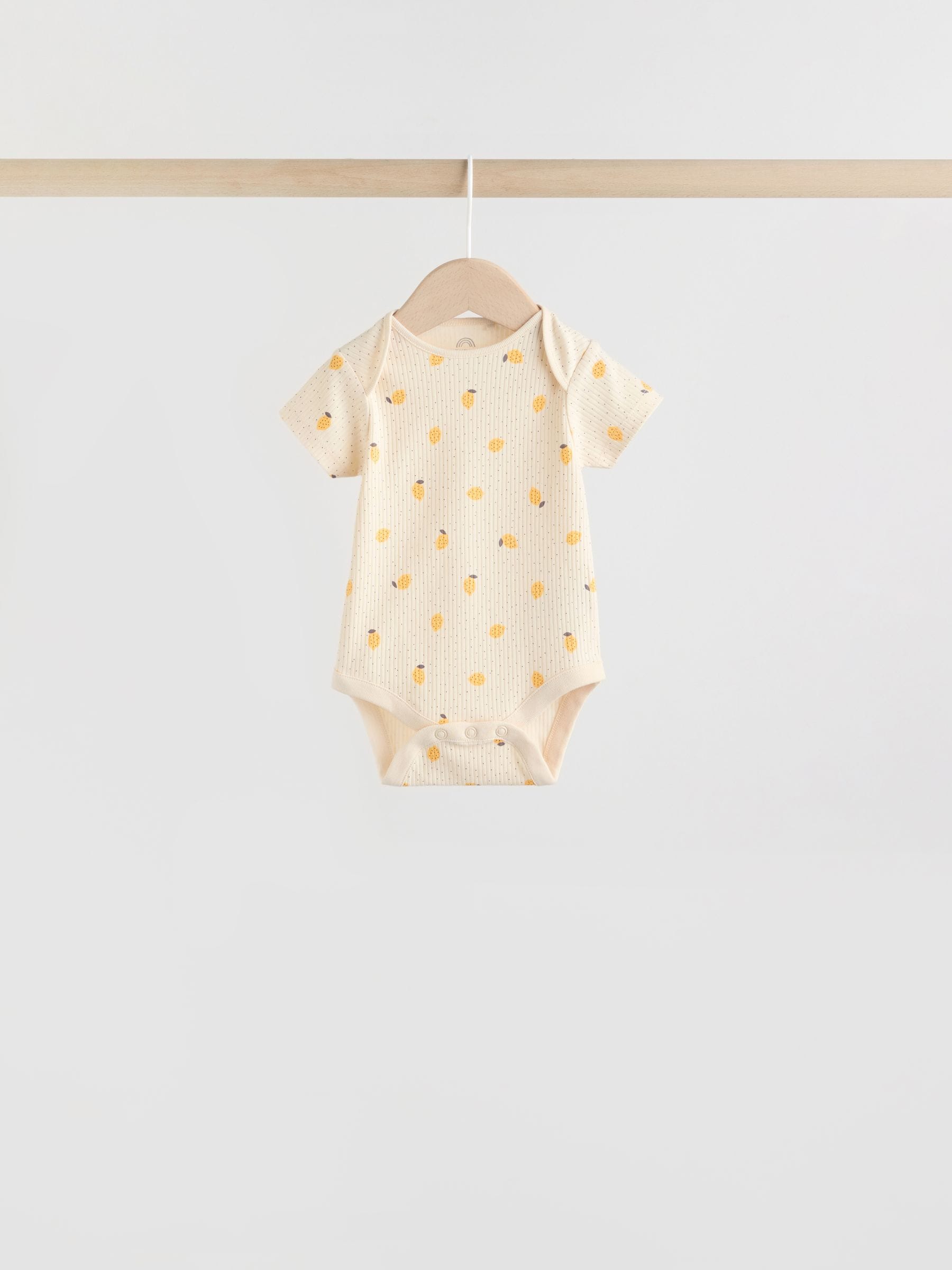 Yellow Lemons 5 Pack Short Sleeve Baby Bodysuits image 8