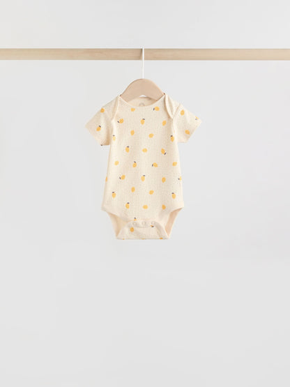 Yellow Lemons 5 Pack Short Sleeve Baby Bodysuits image 8
