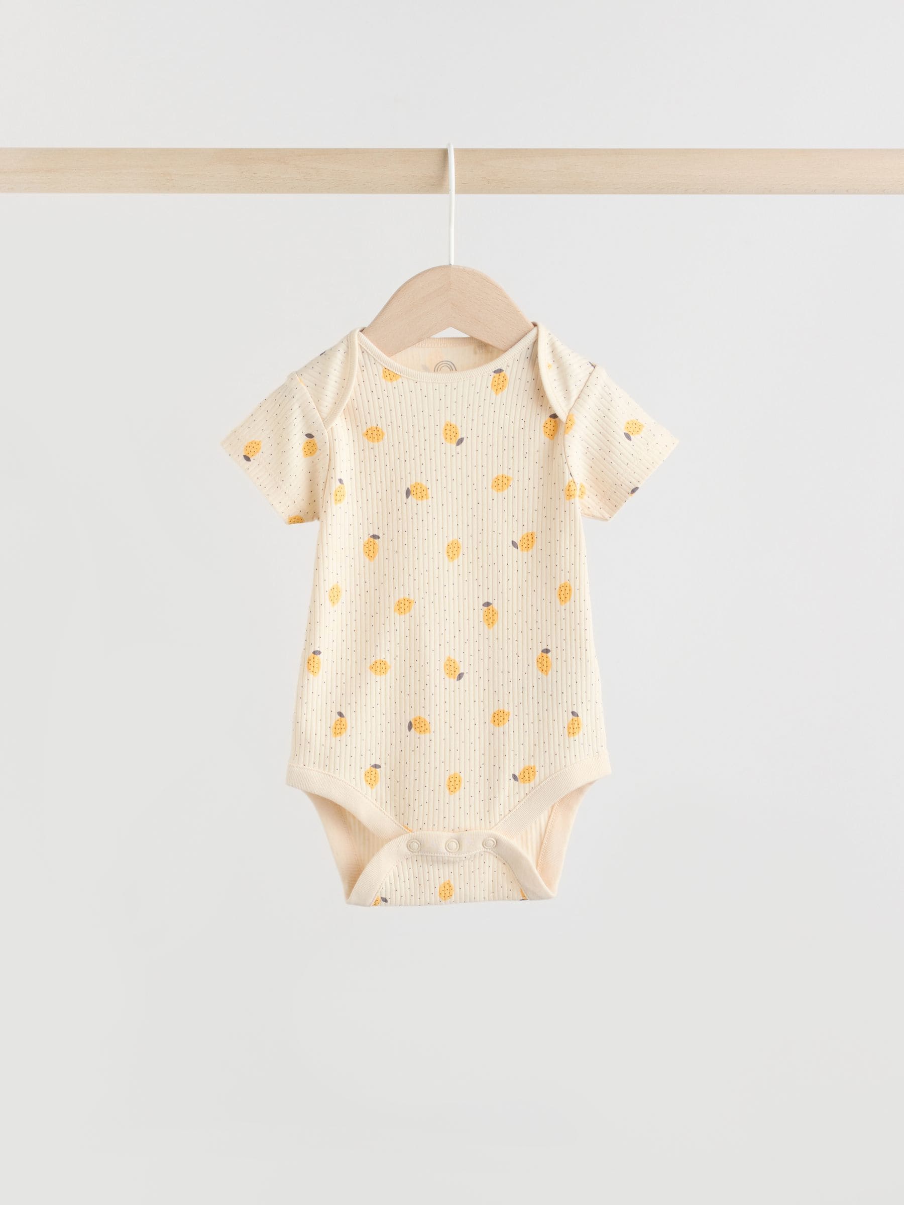 Yellow Lemons 5 Pack Short Sleeve Baby Bodysuits image 7