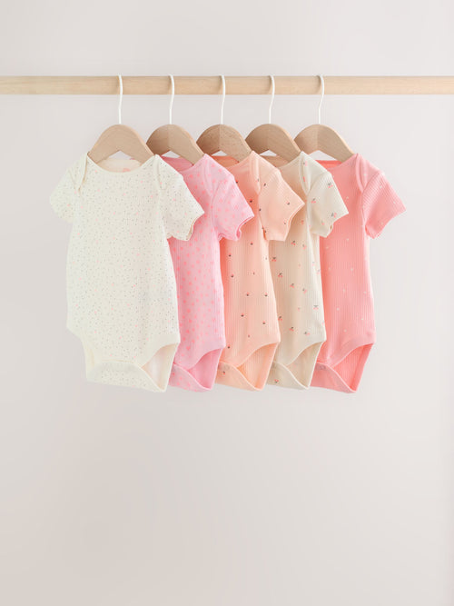 Dsiney Kidz - Fluro Pink Baby Short Sleeve Bodysuits 5 Pack image 1