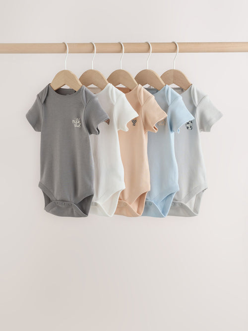 Dsiney Kidz - Blue 5 Pack Short Sleeve Baby Bodysuits image 1