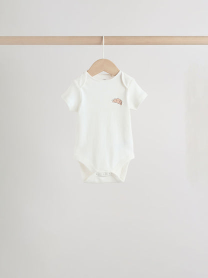 Blue 5 Pack Short Sleeve Baby Bodysuits image 6