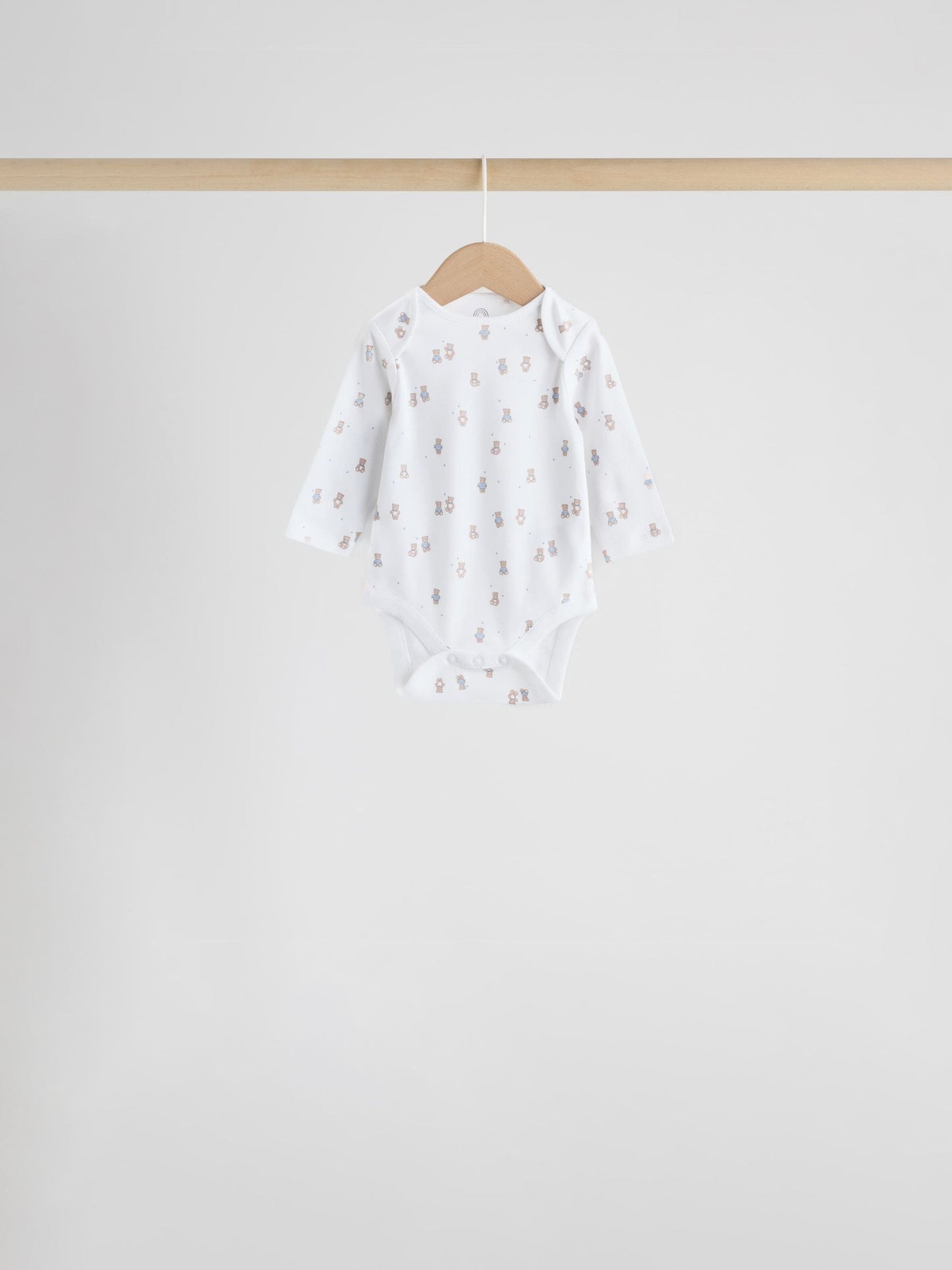 Blue 7 Pack Long Sleeved Baby Bear Bodysuit image 4