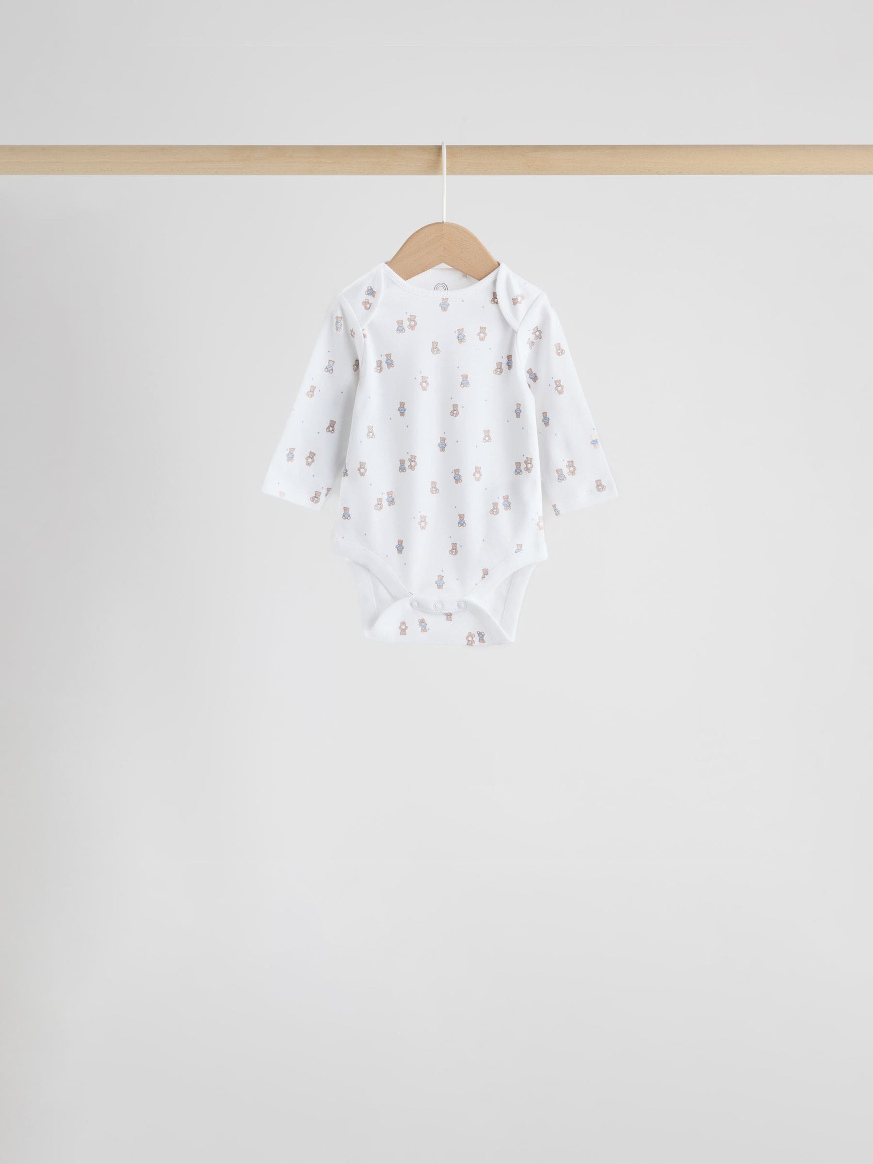 Blue 7 Pack Long Sleeved Baby Bear Bodysuit image 4