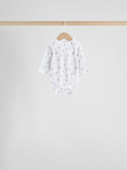 Blue 7 Pack Long Sleeved Baby Bear Bodysuit image 4