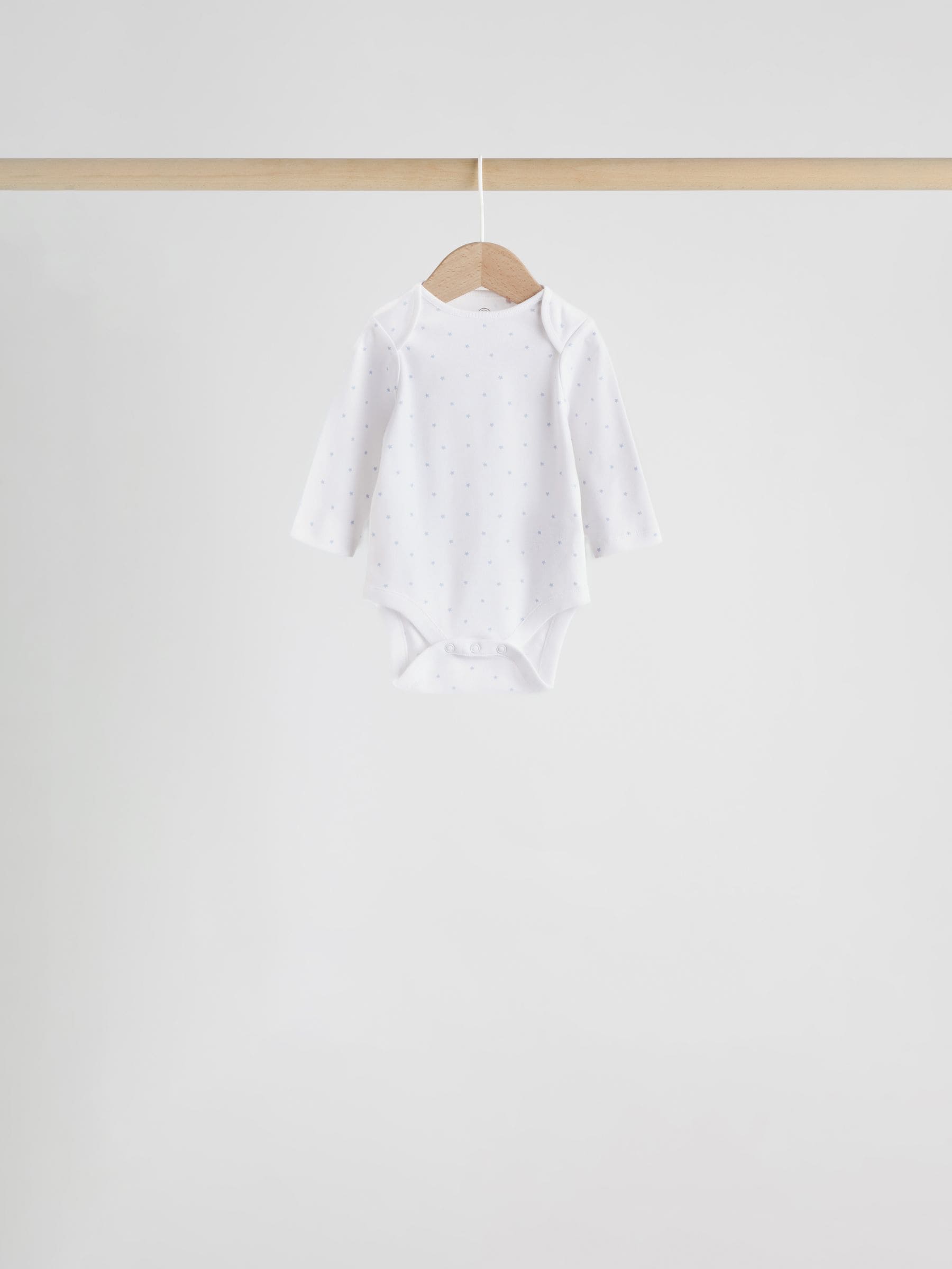 Blue 7 Pack Long Sleeved Baby Bear Bodysuit image 5