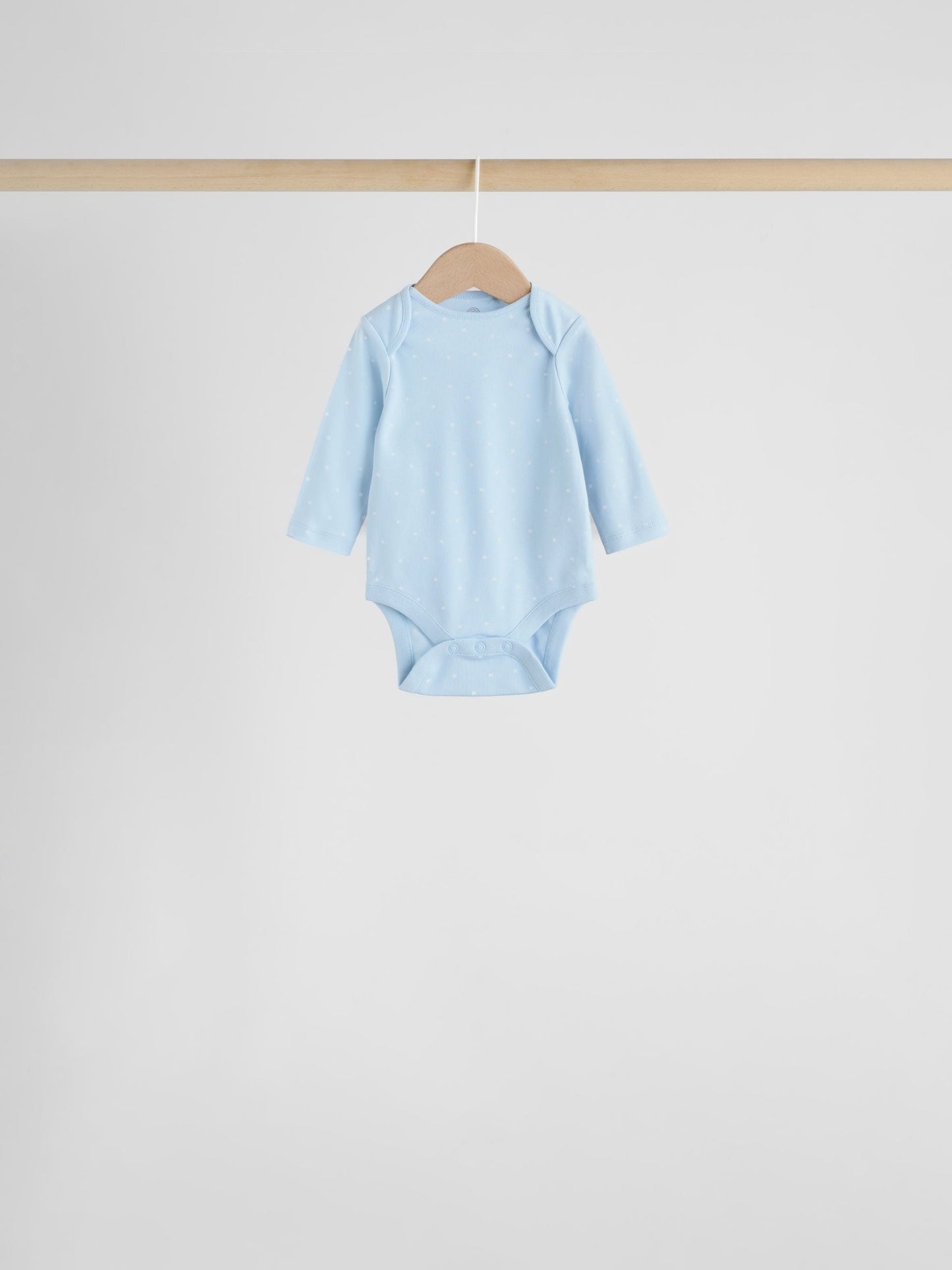 Blue 7 Pack Long Sleeved Baby Bear Bodysuit image 7