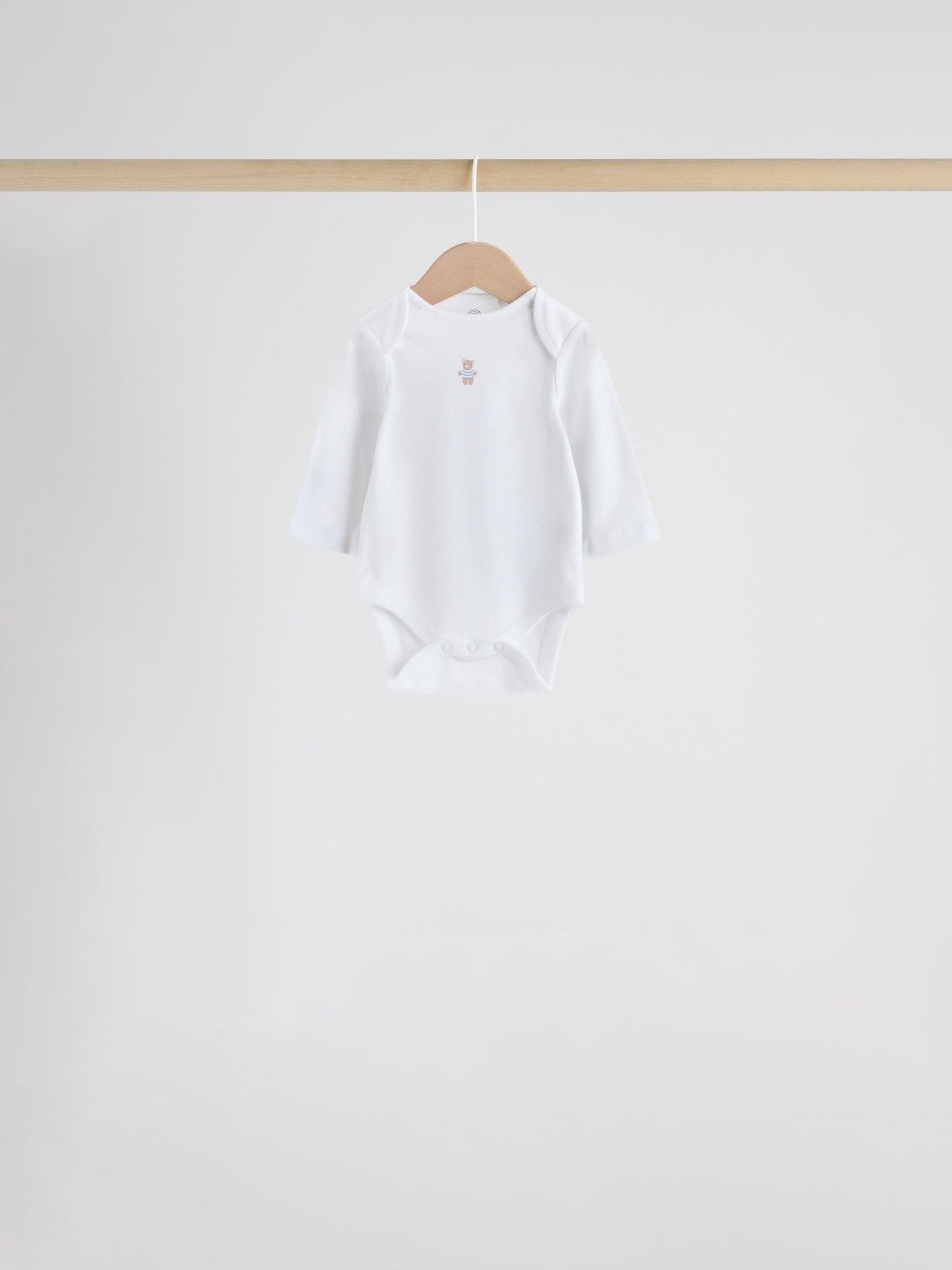 Blue 7 Pack Long Sleeved Baby Bear Bodysuit image 8