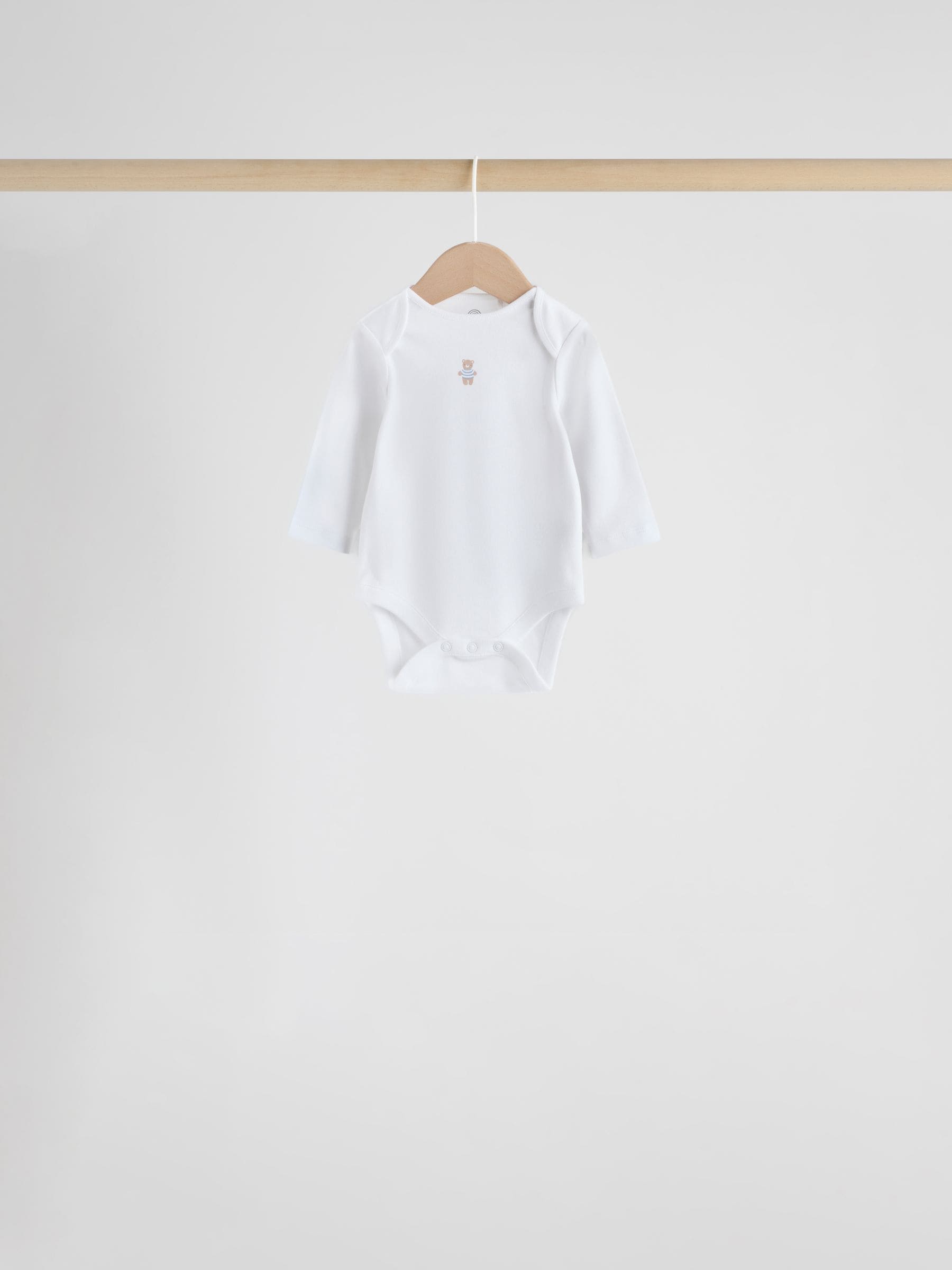 Blue 7 Pack Long Sleeved Baby Bear Bodysuit image 8