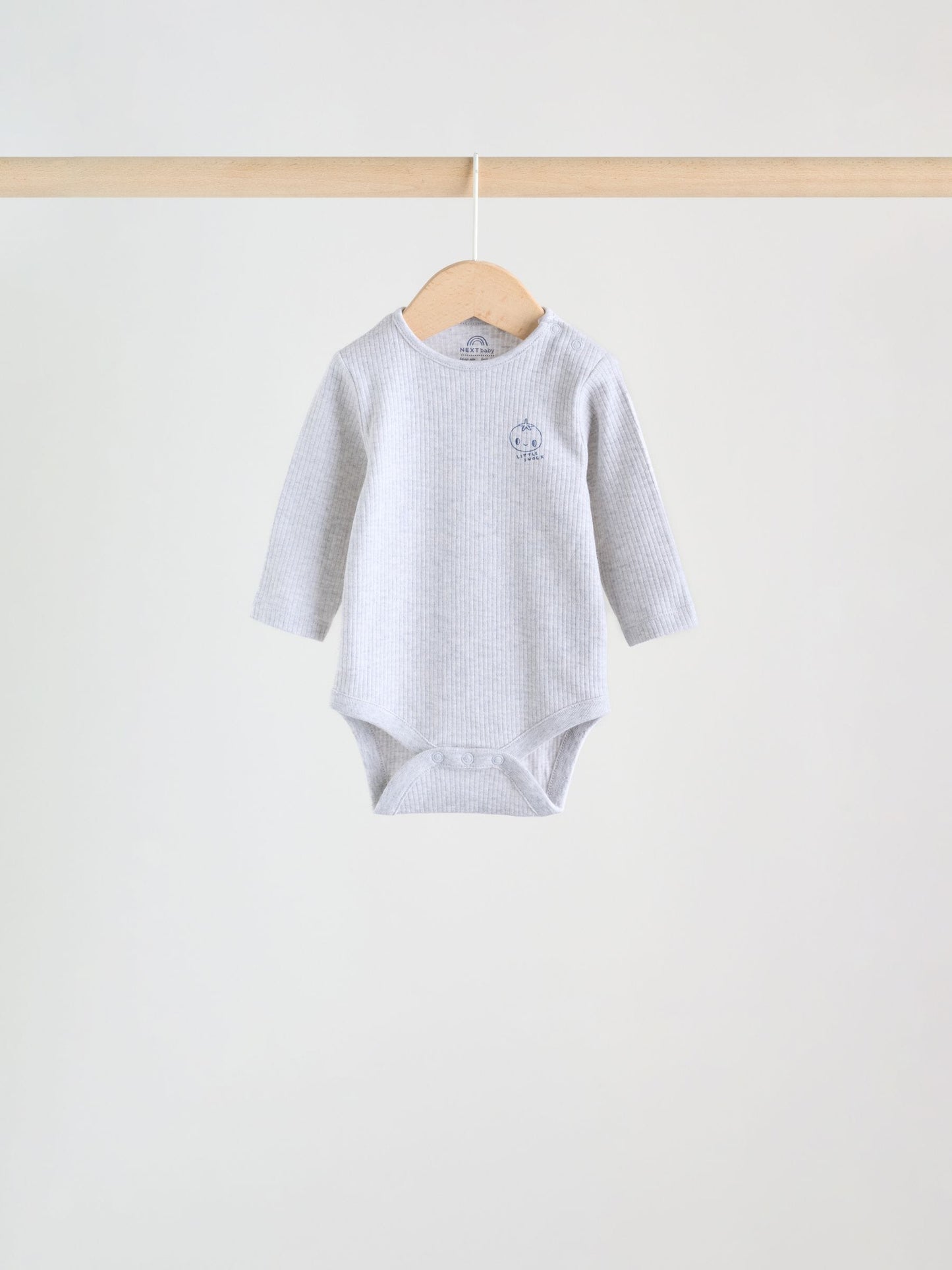 Blue Long Sleeve Long Sleeve Baby Bodysuits 5 Pack image 4