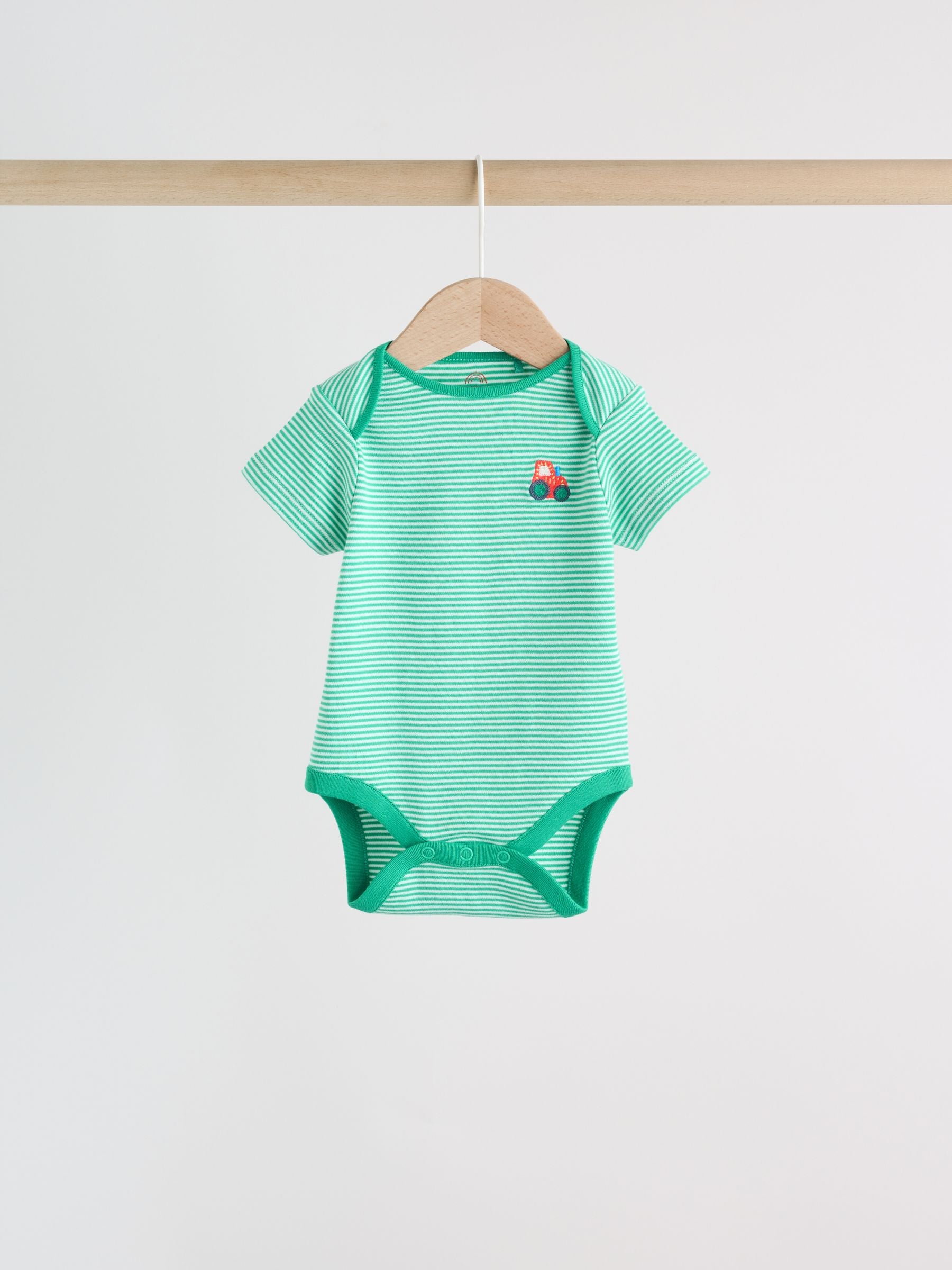 Green Farm 5 Pack Short Sleeve Baby Bodysuits image 3