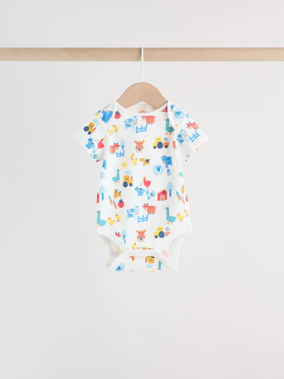 Dsiney Kidz - Green Farm 5 Pack Short Sleeve Baby Bodysuits image 4