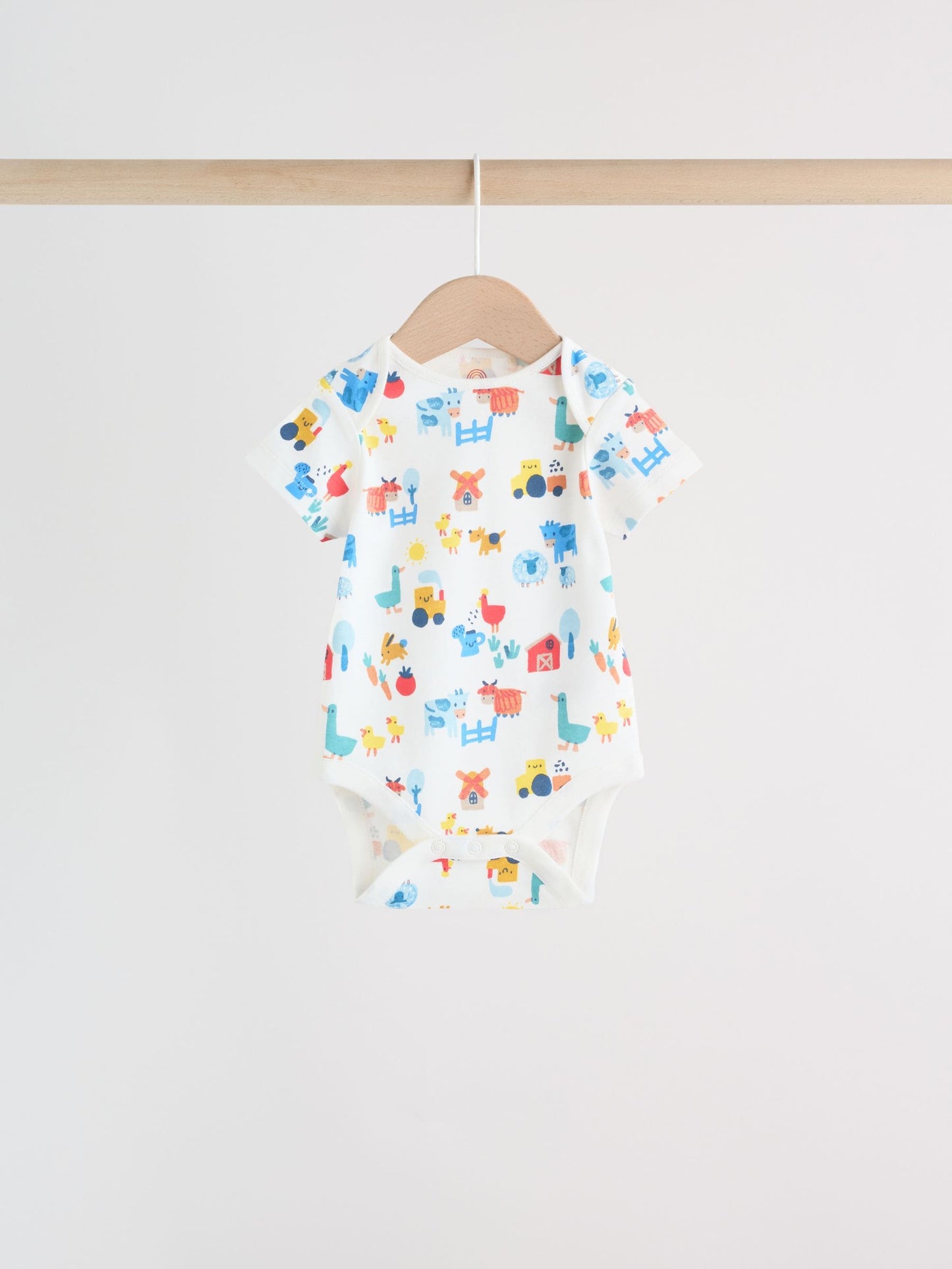 Green Farm 5 Pack Short Sleeve Baby Bodysuits image 4