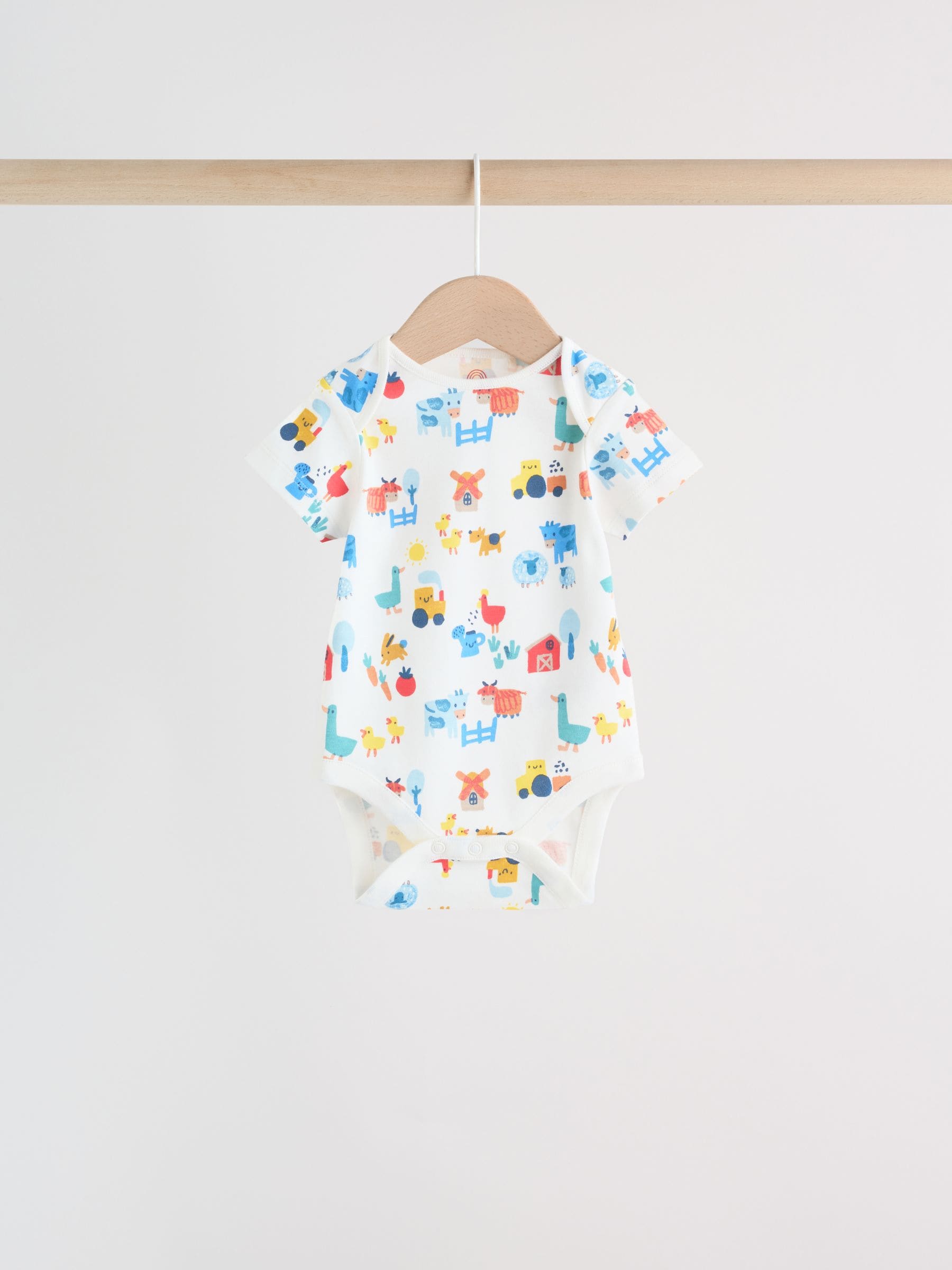 Green Farm 5 Pack Short Sleeve Baby Bodysuits image 4