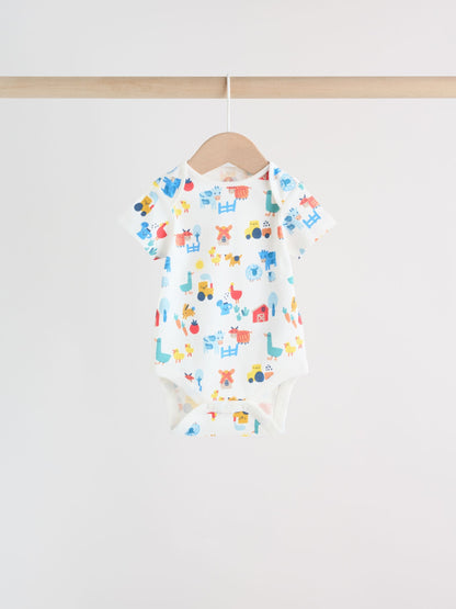 Green Farm 5 Pack Short Sleeve Baby Bodysuits image 4