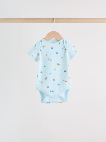 Green Farm 5 Pack Short Sleeve Baby Bodysuits image 7