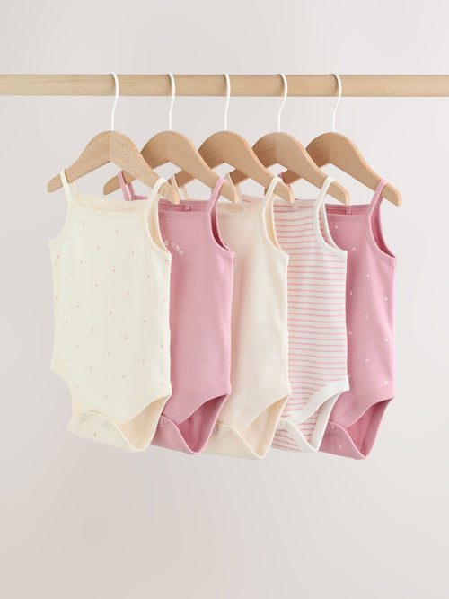 Pink Vest Baby Bodysuits 5 Pack image 1