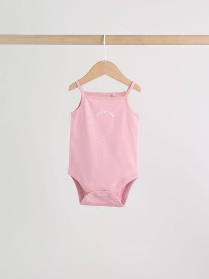 Pink Vest Baby Bodysuits 5 Pack image 3
