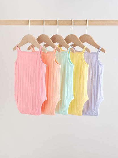 Multi Vest Baby Bodysuits 5 Pack image 2