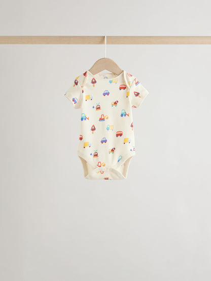 Blue Short Sleeve Baby Bodysuits 5 Pack image 10
