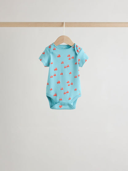 Blue Short Sleeve Baby Bodysuits 5 Pack - image 11