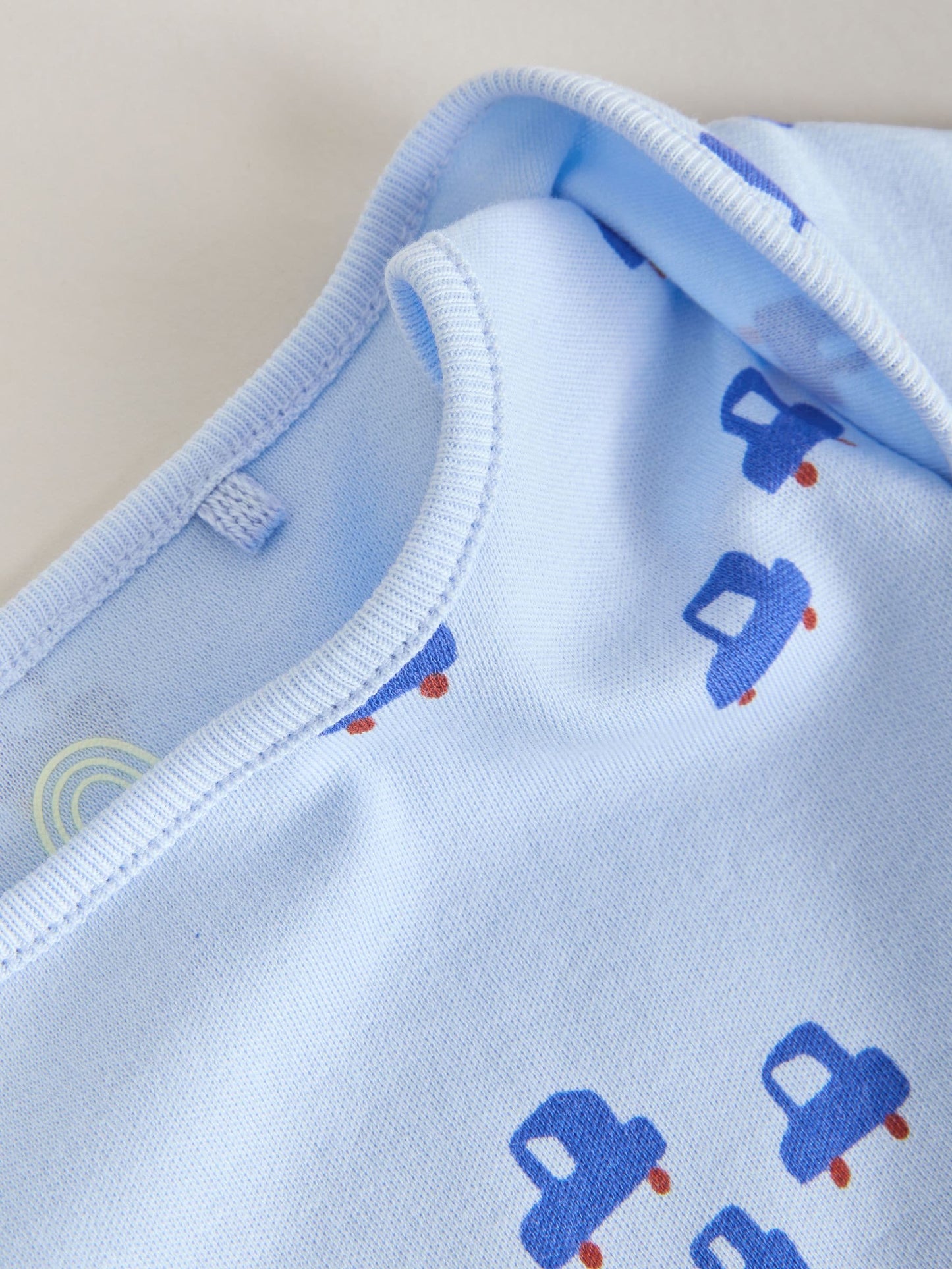Blue Short Sleeve Baby Bodysuits 5 Pack image 2