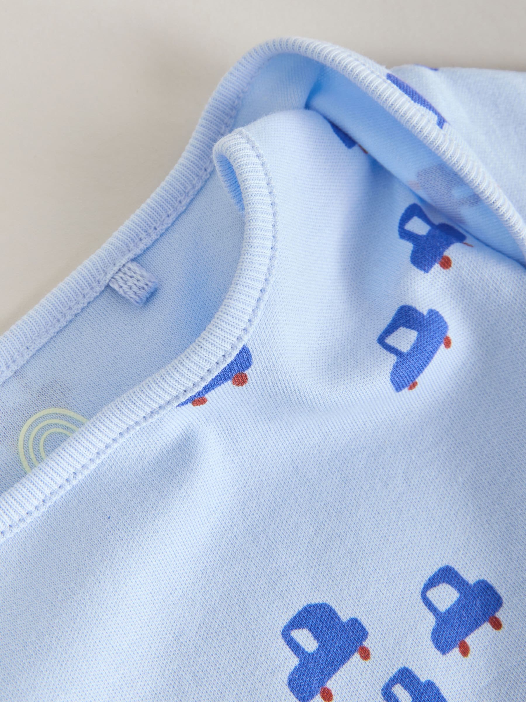 Blue Short Sleeve Baby Bodysuits 5 Pack image 2