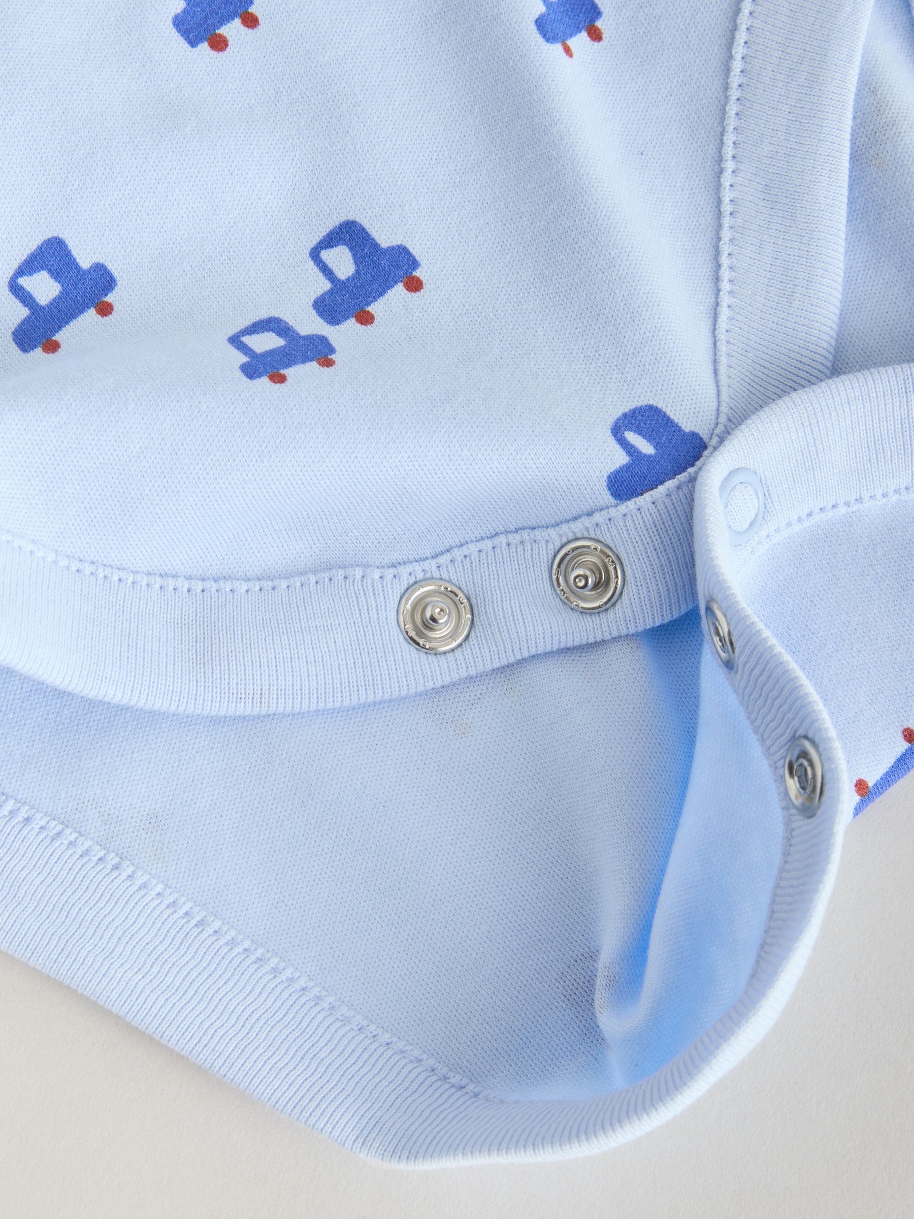 Blue Short Sleeve Baby Bodysuits 5 Pack image 3