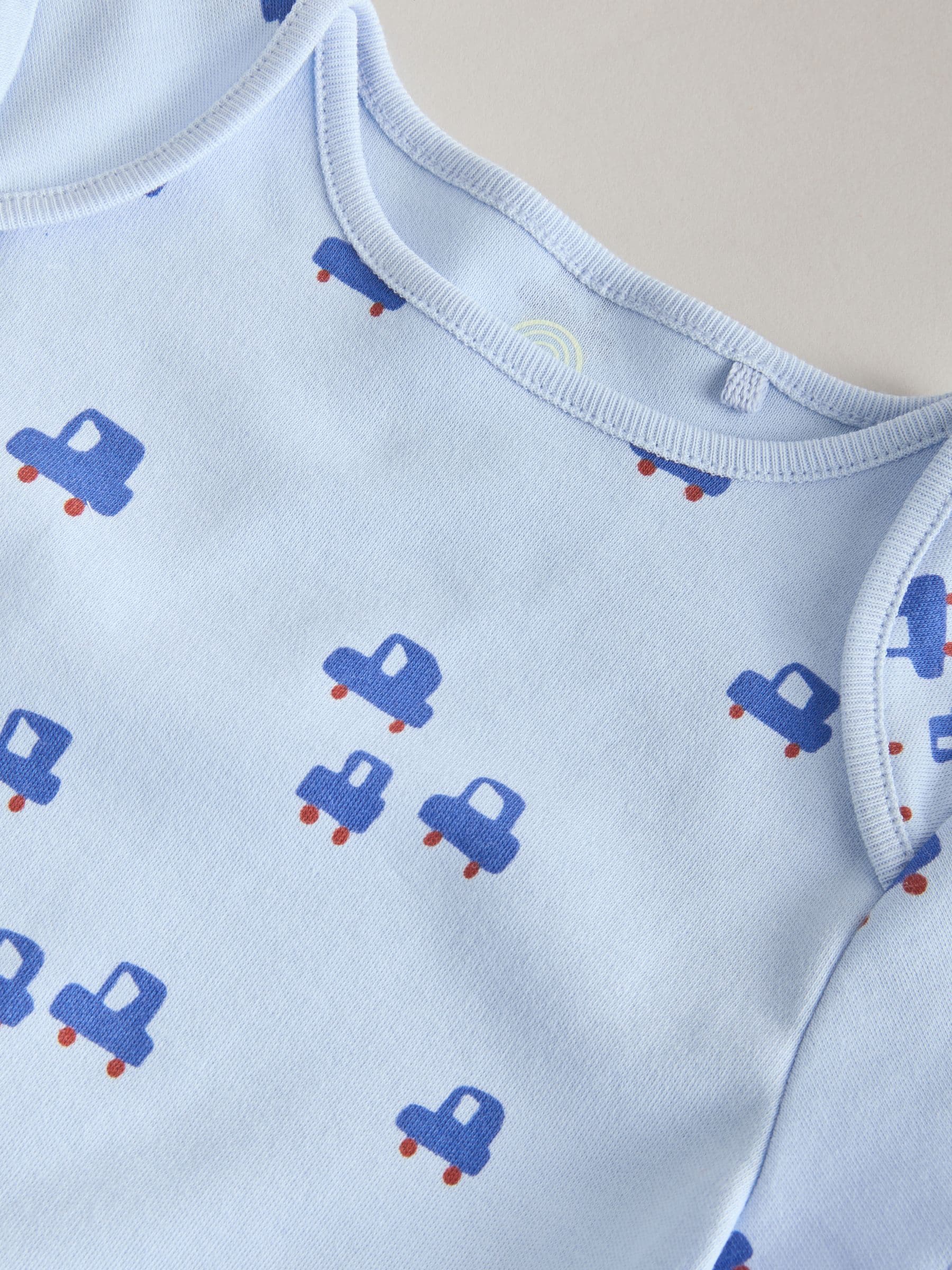 Blue Short Sleeve Baby Bodysuits 5 Pack image 4