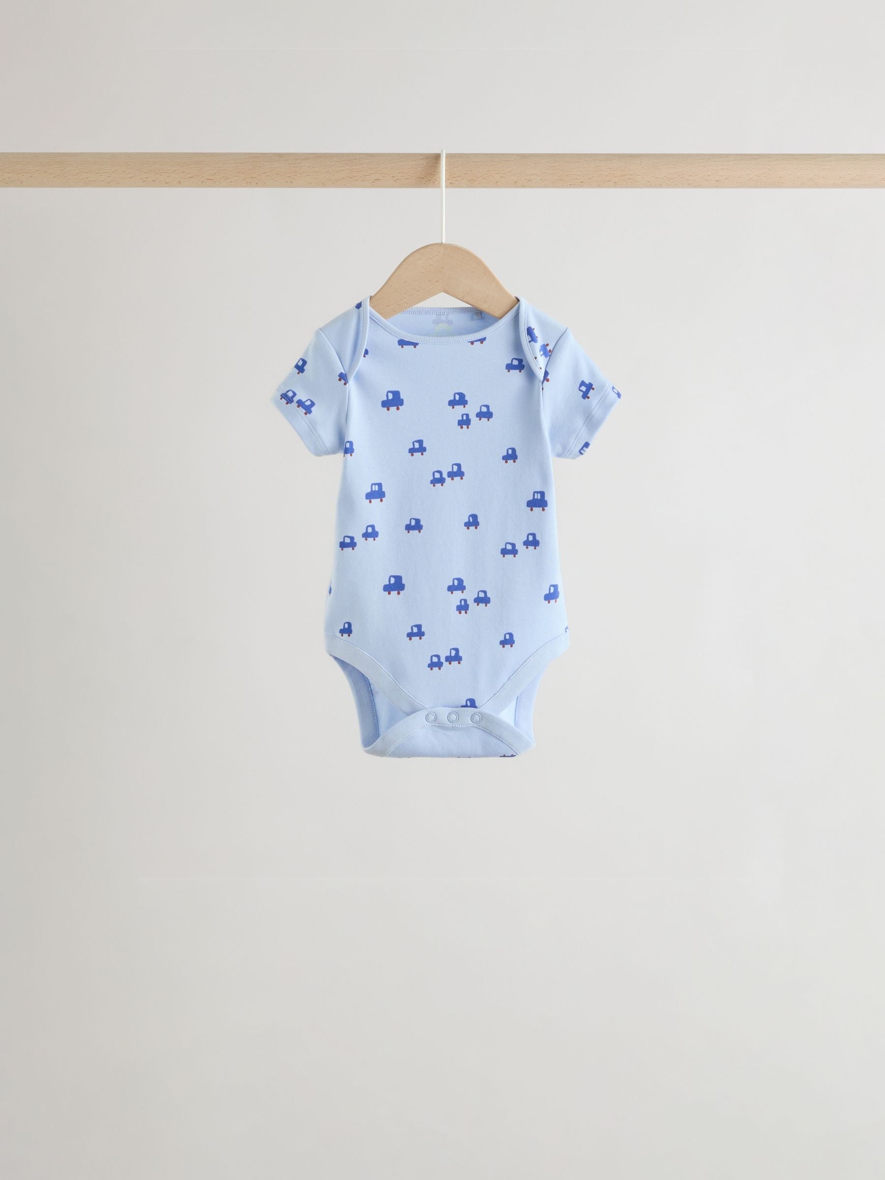 Blue Short Sleeve Baby Bodysuits 5 Pack image 7