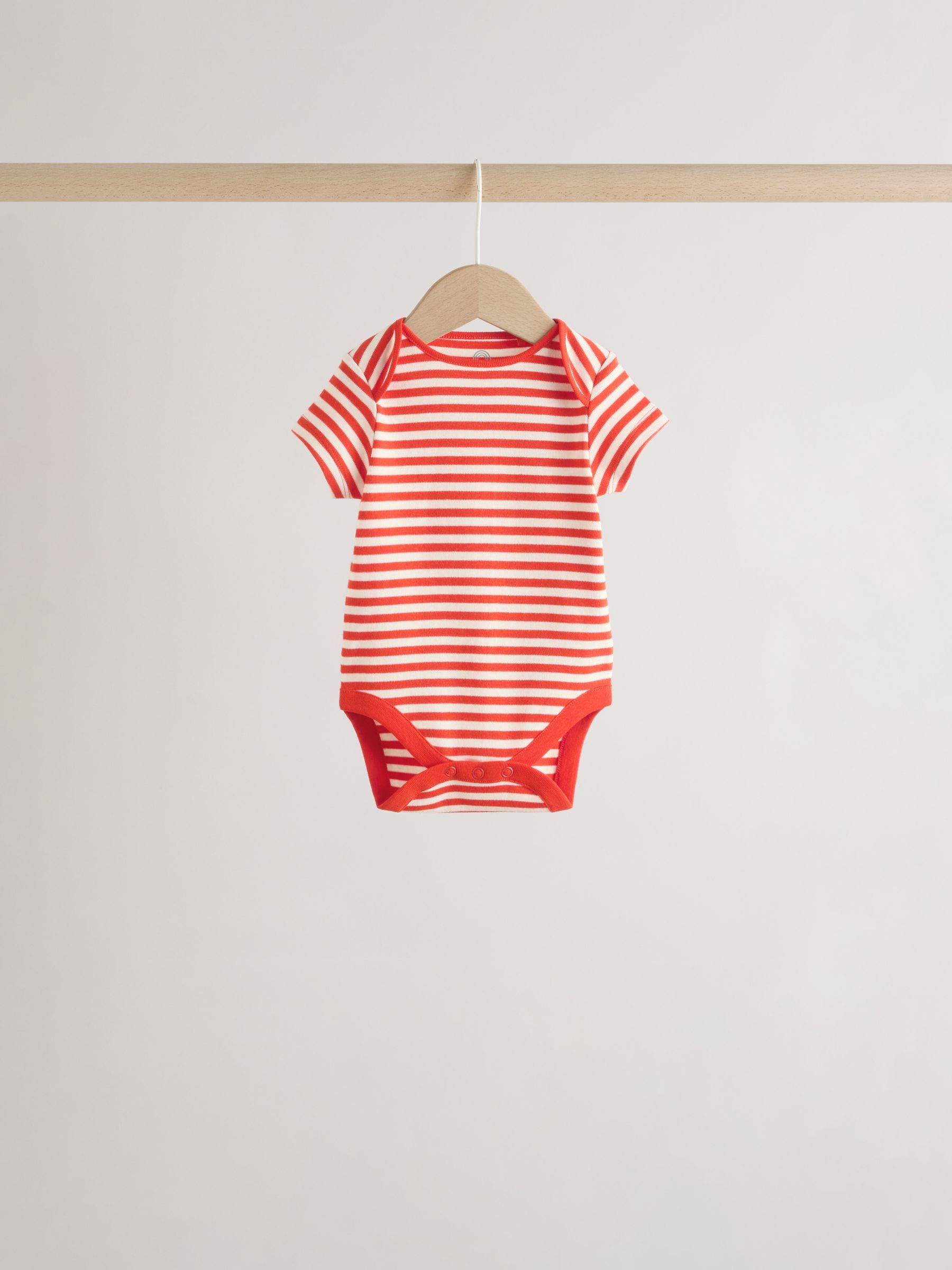 Blue Short Sleeve Baby Bodysuits 5 Pack image 8