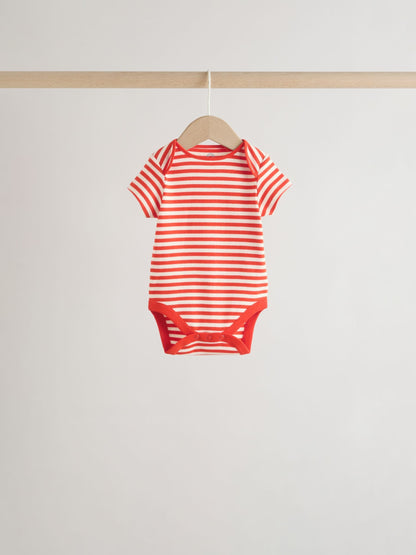 Blue Short Sleeve Baby Bodysuits 5 Pack image 8