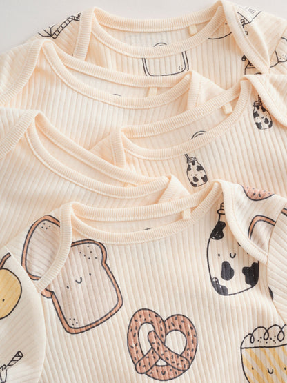 Neutral Short Sleeve Baby Bodysuits 5 Pack image 3
