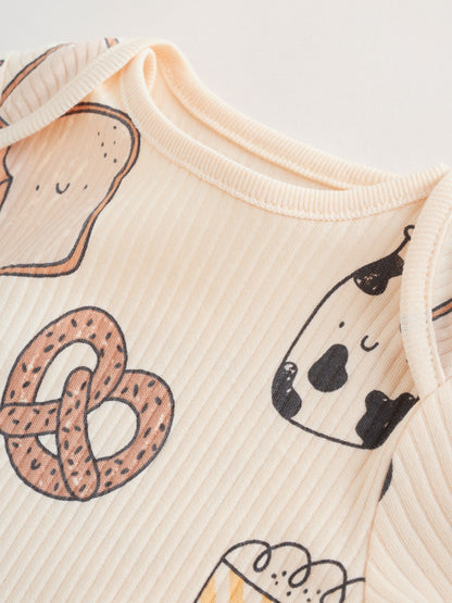 Neutral Short Sleeve Baby Bodysuits 5 Pack image 4