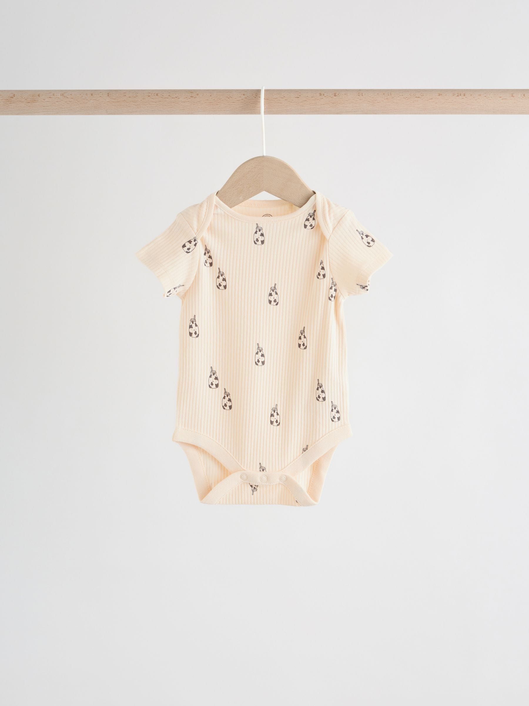Neutral Short Sleeve Baby Bodysuits 5 Pack image 5