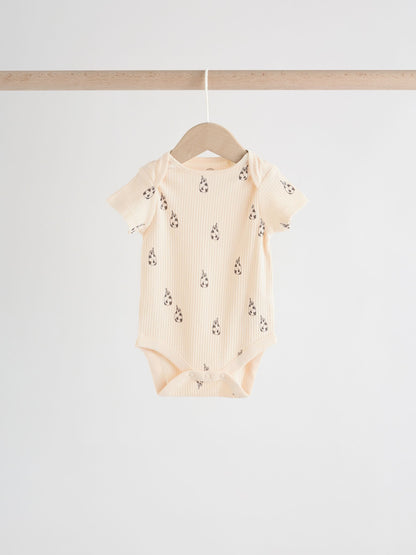 Neutral Short Sleeve Baby Bodysuits 5 Pack image 5
