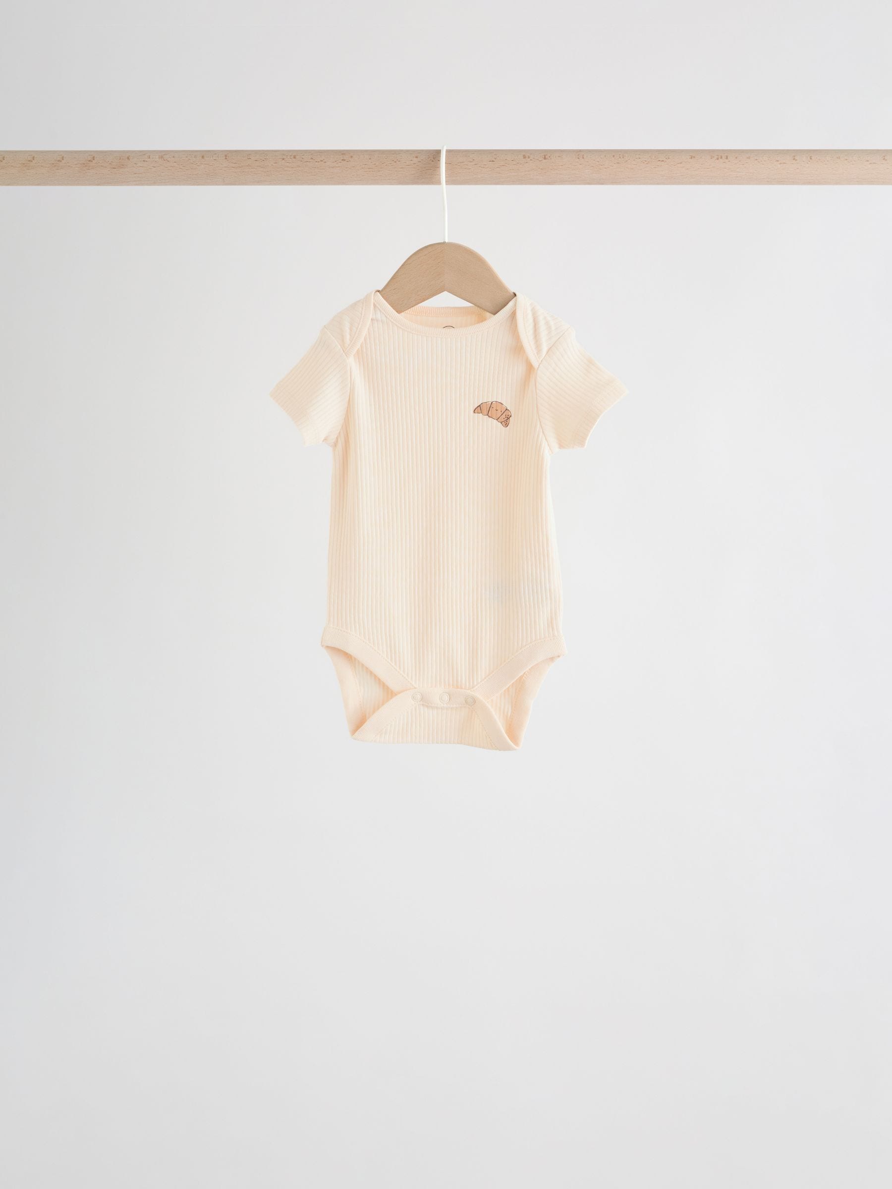 Neutral Short Sleeve Baby Bodysuits 5 Pack image 6