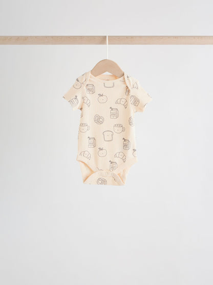 Neutral Short Sleeve Baby Bodysuits 5 Pack image 7