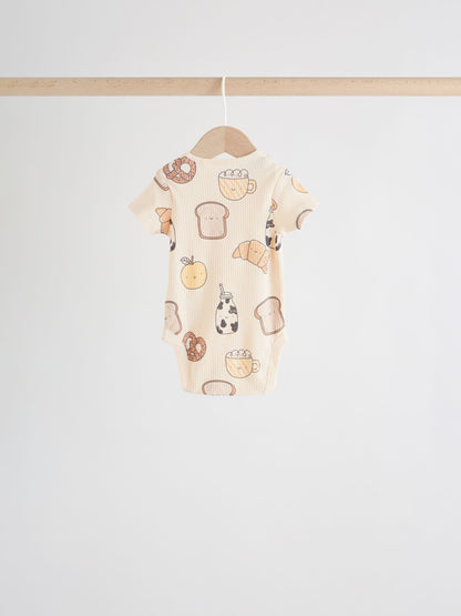 Neutral Short Sleeve Baby Bodysuits 5 Pack image 8