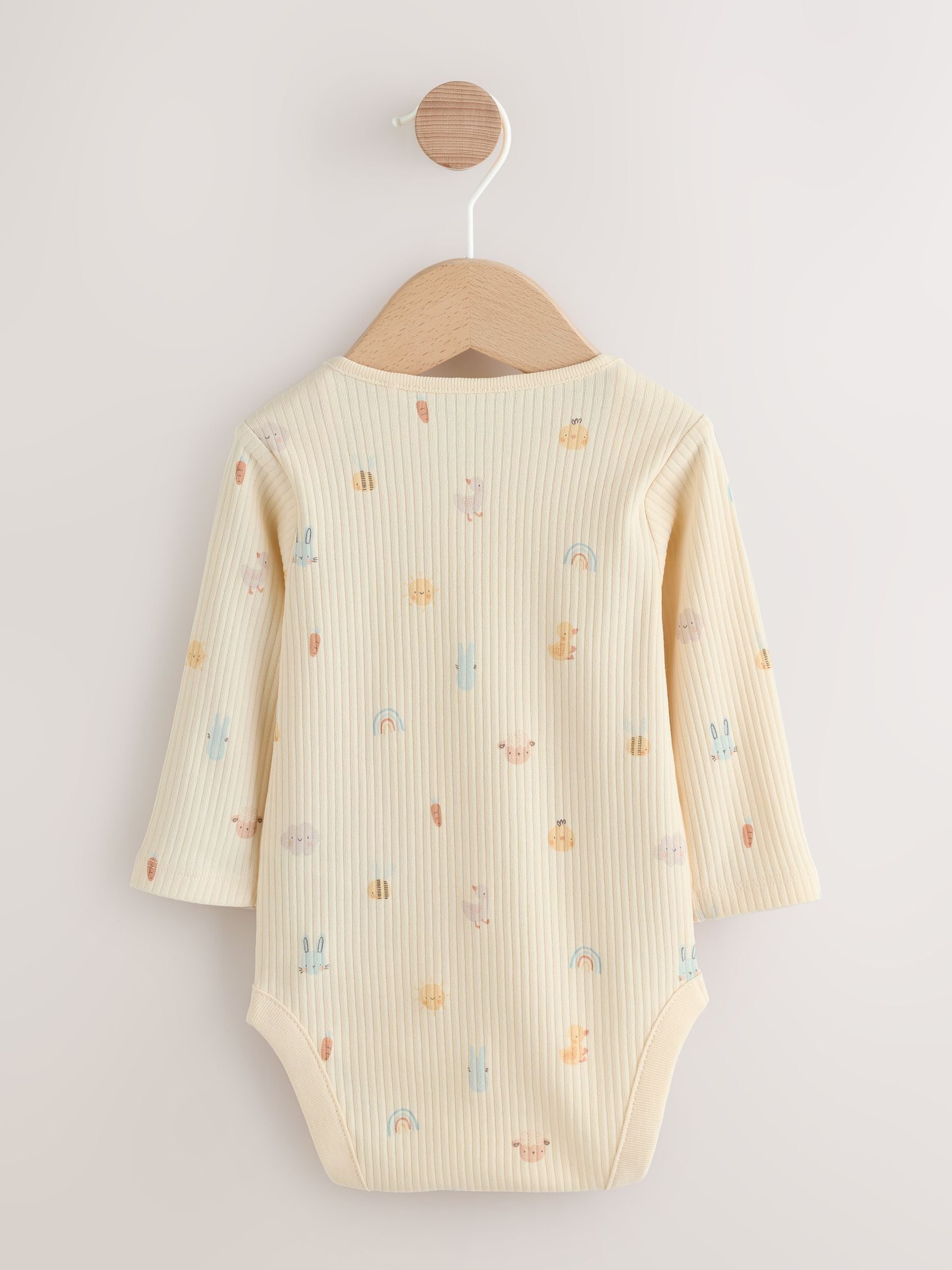 Ecru My First Easter Long Sleeve Baby Bodysuit image 3