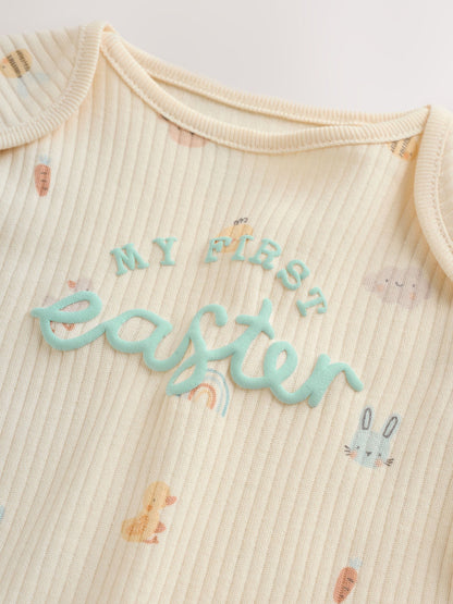 Ecru My First Easter Long Sleeve Baby Bodysuit image 5