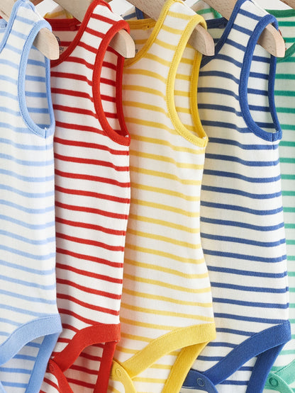 Bright Stripe Vest Baby Bodysuits 5 Pack image 9